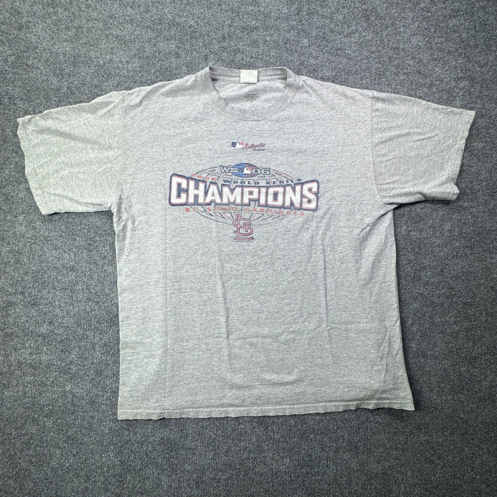 St Louis Cardinals Lee Sport T Shirt Mens XL Gray World Series Champions 2006